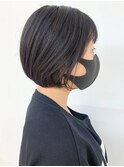 小顔ショート/ショートボブ/暗めカラー/艶カラー/30代40代50代/