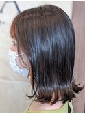 インナーカラー×切りっぱなしボブ