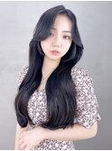 ワン本レイヤーロング_チェリーブラウンフェミニンロング_9173