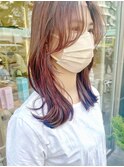 斜めバング/グレージュカラー/シルキーベージュ/韓国ヘア/渋谷