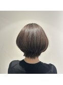 【白髪ぼかし】ハイライトグレージュ×タイトショートボブ
