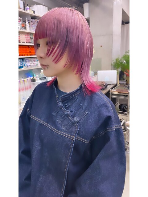 デザインカラー/ピンク系カラー/裾カラー