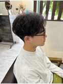 センターパート/スパイラルパーマ