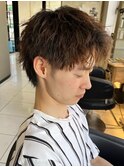 ツイストスパイラルパーマ メンズパーマ アップバング 理容室