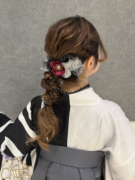 バサラ 大阪梅田店(VASARA) 卒業式ヘア　卒業式　袴ヘア　成人式ヘア　編み下ろし　振袖ヘア