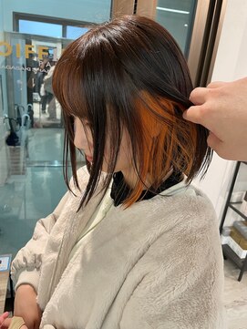 シャンプーボーイ 佐賀(SHAMPOO BOY) インナーカラー　　【オレンジカラー/インナーカラー/ブリーチ】