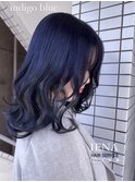 デザインカラーケアブリーチダブルカラーネイビーブルーカラー