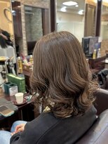 キャラ 池袋本店(CHARA)&nbsp;コテ巻き風パーマで可愛いミディアムヘア♪【貴也/池袋/パーマ】