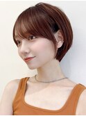 Say.ショートボブレイヤーショートコーラルオレンジダークレッド
