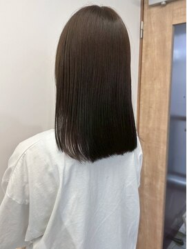 くすみカラーアッシュベージュ＊艶髪ブリーチなし透明感カラー