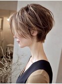 白髪ぼかし脱白髪染め大人ショート40代50代60代