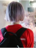 クリームラベンダーアッシュボブ