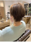 【sorriso hair桜山】大人可愛い丸みショート☆グレイベージュ