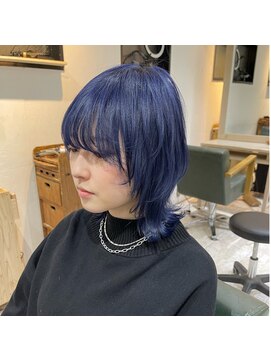 アソビ 表参道(ASOBI) ウルフ　ブルー　ハイトーン