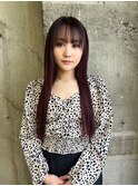 韓国カラー　プルエクステ　カシス　ロング　韓国美人　艶