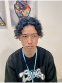 ツーブロミディアムレイヤー  スパイラルパーマ