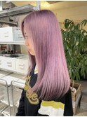ラベンダーベージュ/ピンクラベンダー/ハイトーンロング/ツヤ髪