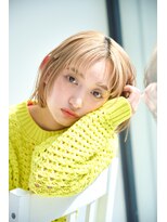 リトル 中野(little)&nbsp;ヘルシーベージュ切りっぱなしボブ