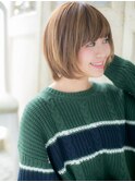 mod's姪浜/カーキベージュオンブレ大人ハイライトマッシュボブh
