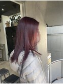 切りっぱなしボブ エアリーロング 美髪 ピンクブラウン