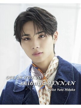 オーシャントーキョー 渋谷神南(OCEAN TOKYO) 韓国ヘアカルマパーマカルマバングセンターパート黒髪ウルフ