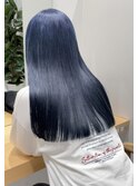 ブルーアッシュ・青髪・ダブルカラー・ハイトーンブルー・グレー