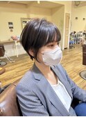 くびれショート/丸みショート/ベージュカラー/艶髪/オンブレ