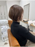 魅力倍増カールセミディシアーカラーダークアッシュショートヘア