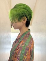 ソイ コンク 下北沢(soi conc)&nbsp;【Green】前下がりハンサムショート_ケアブリーチ_グリーン