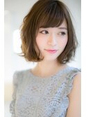 山村/小顔ゆるふわパーマ/ふんわりボブパーマミディアムヘア銀座