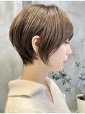 横浜西口ショートボブ白髪染め白髪ぼかしミルクティーベージュ