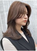 ミディアムレイヤーカット/20代30代40代/顔周りカットワンカール