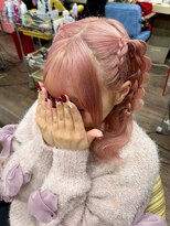 ヘアセットアップス(UP's) めちゃ可愛♪『編み上げツインハーフ編みおろしウェーブ巻き』