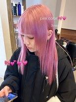 インク サカエ(inq sakae)&nbsp;ケアブリーチ２回/ピンクカラー/ストレート