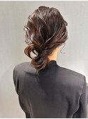 ゆるふわアレンジ/カチモリアレンジ/結婚式お呼ばれヘアセット