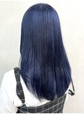 ネイビーブルーブルーブラウンブルーカラーアッシュ