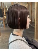 顎ラインミニボブ ブラウンカラー
