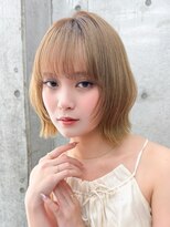 ロンドホットリップ 立川(Lond hot lip)&nbsp;ミルクグレージュ/くびれレイヤーボブ/韓国巻き/顔周りカット