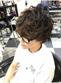 ニュアンス系パーマ風メンズカット