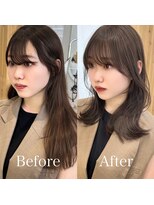 アフロートリノ(AFLOAT Leino)&nbsp;小顔ヘルシーレイヤースタイル透明感カラー【修】20代30代40代