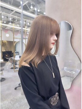 ロンド レア 天神大名店(Lond Le’a) 天神ダブルカラーケアブリーチハイトーンミルクティーベージュ