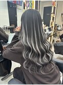 ブラック×ホワイトエクステハイライト♪