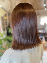 ブルータス(BRUTUS)&nbsp;外ハネミディアム×レッドオレンジ×ウォーム系ベージュ