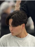 ニュアンスパーマセンターパートシャドーパーマ韓国メンズパーマ