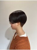刈り上げショート×オレンジブラウン