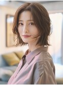 ☆オリーブグレーココアベージュ小顔クラゲヘアー/黒髪/髪質改善