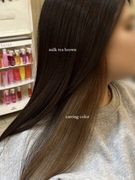 トップヘアー 大元店(TOP HAIR) 【jasmin】イヤリングカラー × ミルクティーベージュ