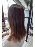 オレンジベージュ×酸性ストレート