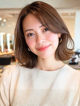 クララ カシハラ(CLALA Kashihara)の写真/ワントーン明るく♪カット×白髪ぼかしカラー×髪質改善TR8500円にご予約殺到/話題の水素カラーも