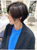 大人ショート/ショートボブ/白髪ぼかしハイライト/銀座/武蔵小杉